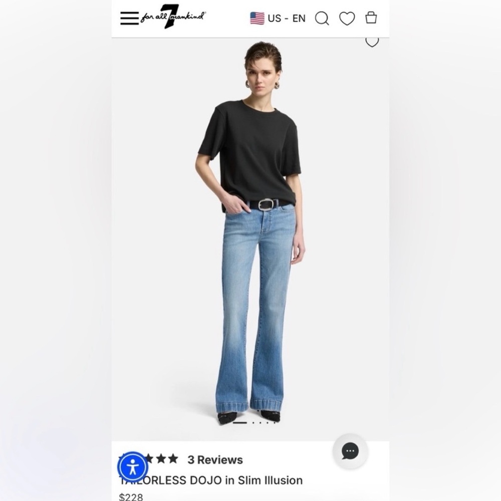 7 For All Mankind | Slim Illusion Dojo Jeans Flare Size 29